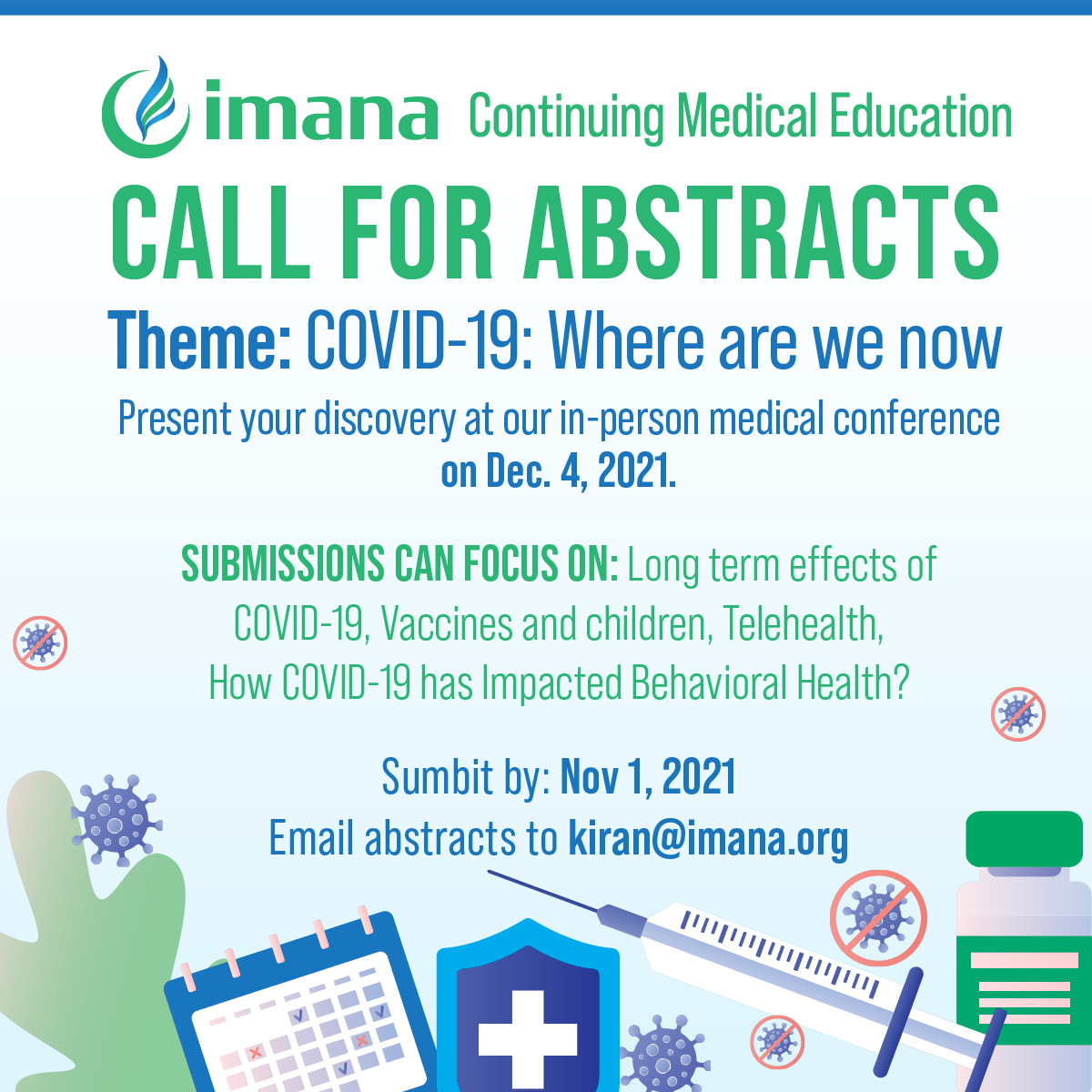 Call for abstracts - Covid-19: Where are we now CME Event Dec 4 2021